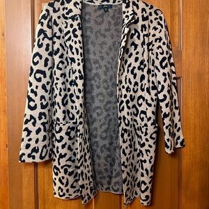 J. Crew Tan and Black Animal Print Sweater